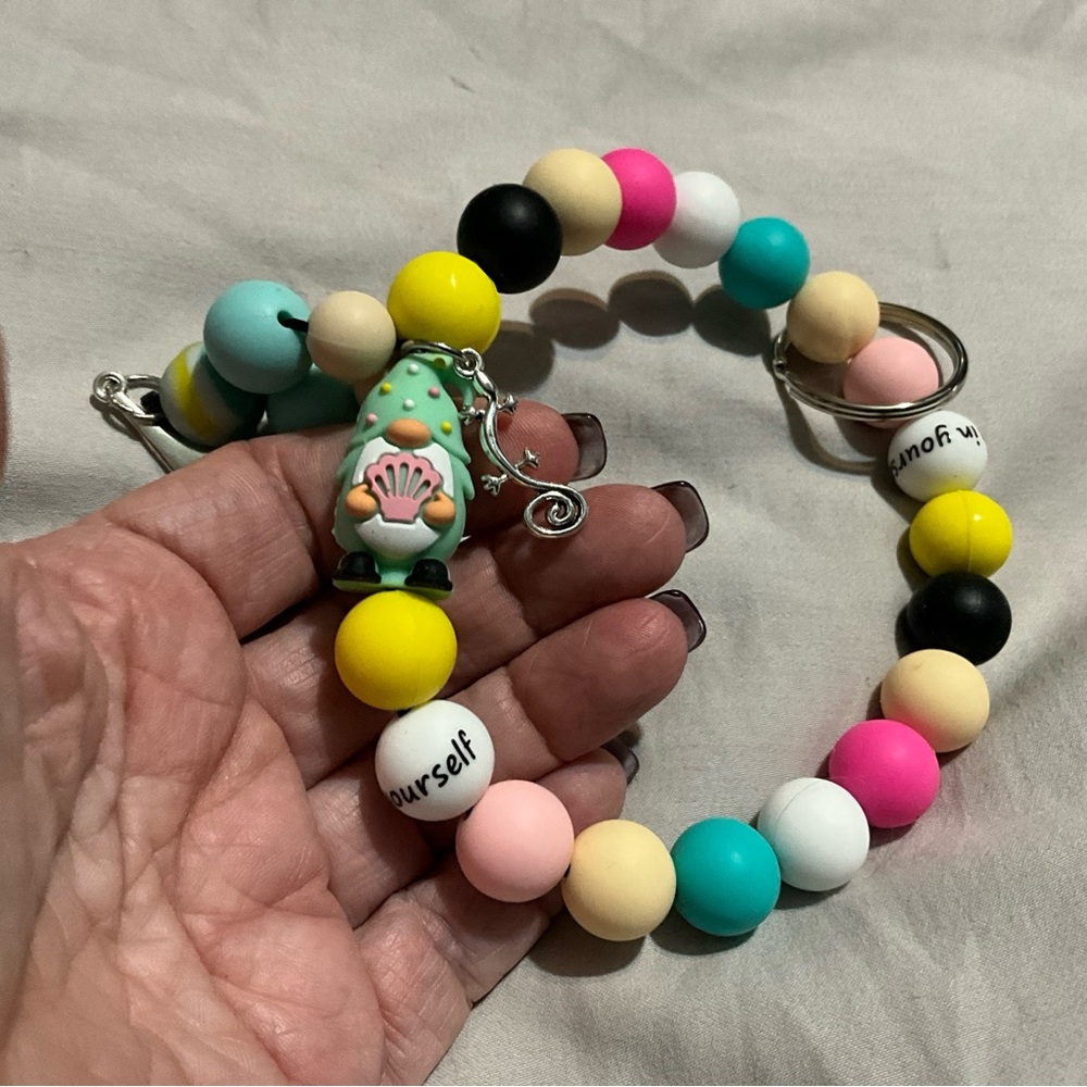 Colorful Beaded WRISTLET Bracelet,W/Gnome & Believe In Yourself. Music Note  ETC